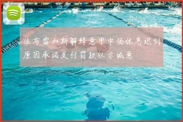法布雷加斯解释意甲中场休息迟到原因承诺支付罚款以示诚意